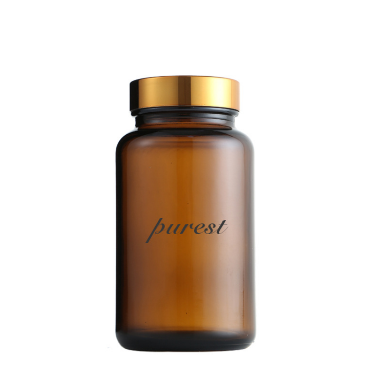 Best wide mouth customizable sample tablet glass bottle capsule container pill bottle