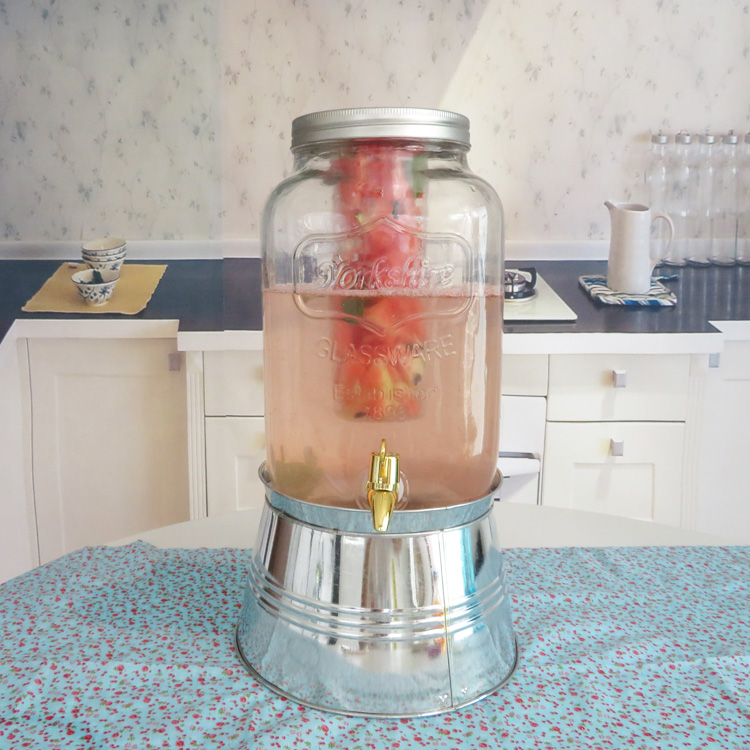 Beverage Dispenser 2 Gallon Mason Jar with Ice Bucket Stand