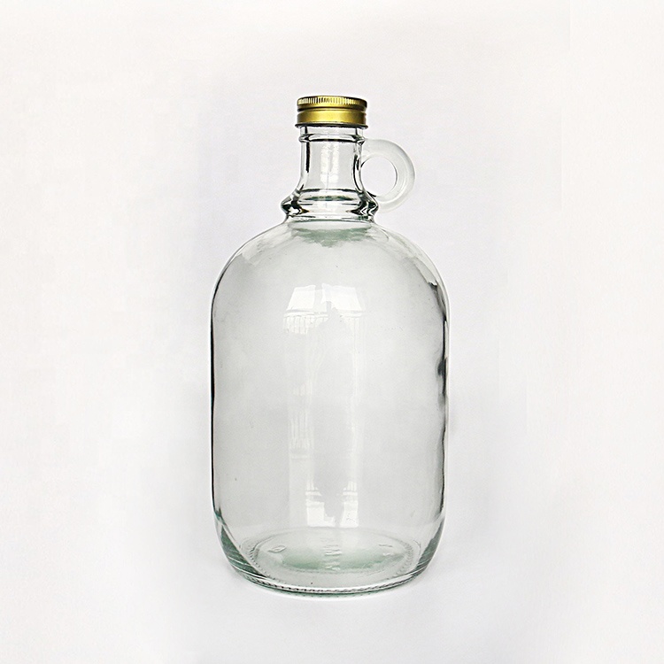 Beverage Industrial Use And SCREW Lid Sealing Type 1 Gallon Jug 128oz Clear Big Glass Bottle