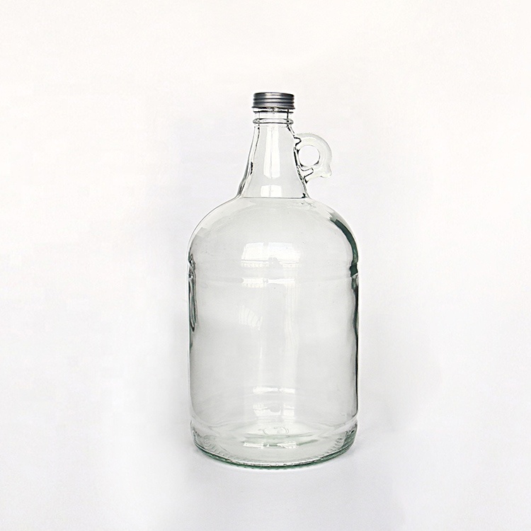 Beverage Industrial Use And SCREW Lid Sealing Type 1 Gallon Jug 128oz Clear Big Glass Bottle