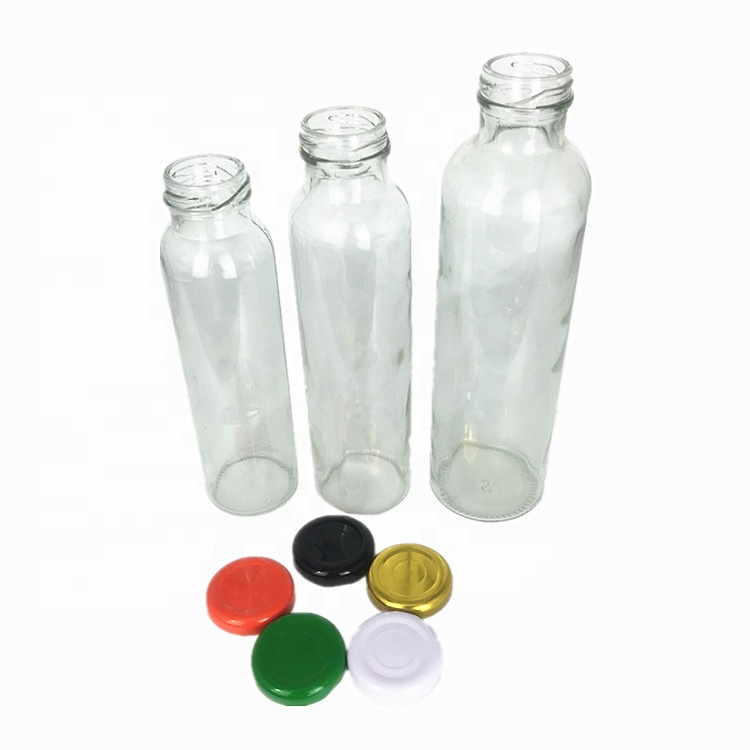 Beverage store custom round glass fresh guava juice mango juice bottle 250ml 300ml 500ml