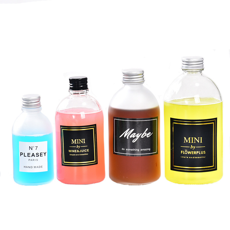 Big Belly 250ml 500ml 1000ml Boston Round Beverage Juice Sauce kombucha Glass Bottle