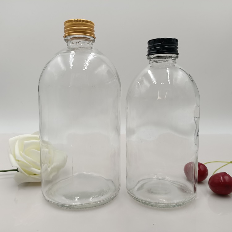 Big Belly 250ml 500ml 1000ml Boston Round Beverage Juice Sauce kombucha Glass Bottle