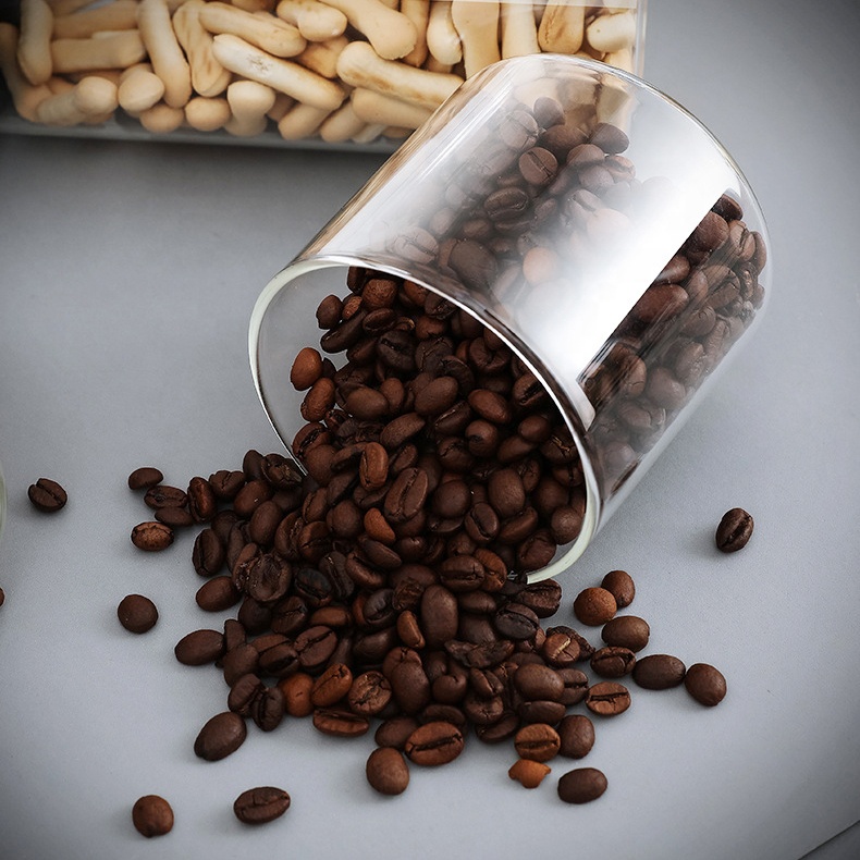 Big Bottles Clear Coffee Custom Empty Food Storage Cylindrical Designer Glass Jars