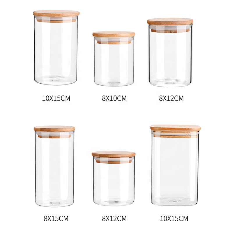 Big Empty Bottles Borosilicate Storage Clear Coffee Food 4 Oz Cookie Blown Glass Jar