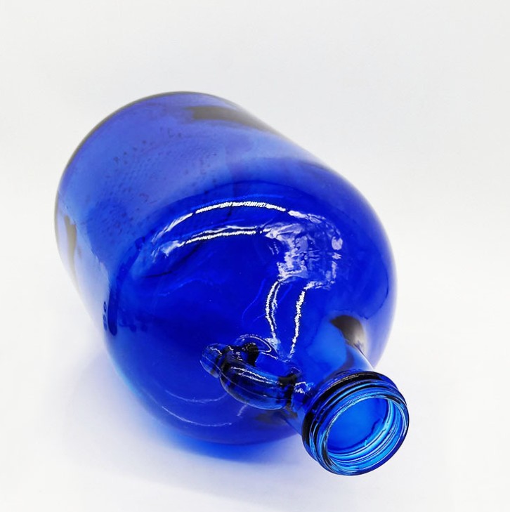 Big Volume 5L Blue Sealed Glass Beer Growler California Wine Bottle