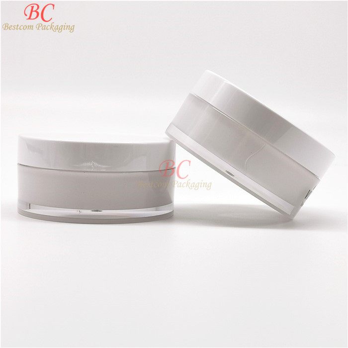 Big brands supplier luxury double-walled heavy acrylic 80g 100g 150g wide mouth cream short low profile hair gel plastic jar