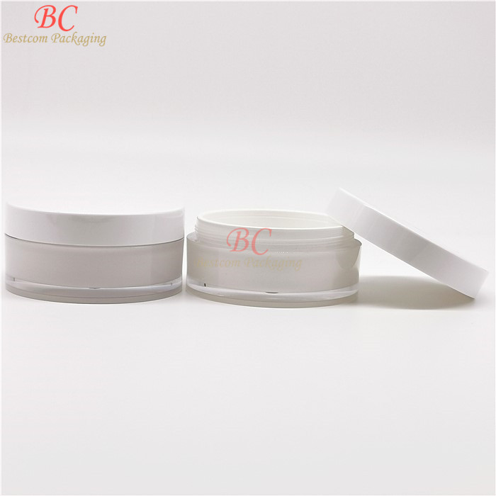 Big brands supplier luxury double-walled heavy acrylic 80g 100g 150g wide mouth cream short low profile hair gel plastic jar