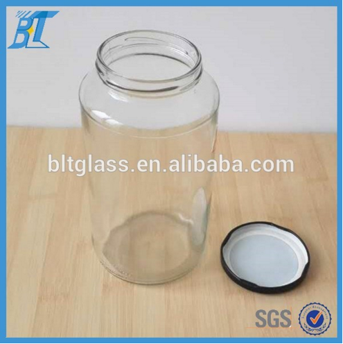 Big capacity 900ml 1000ml food grade glass pot for soy beans /nuts /grain hot sale