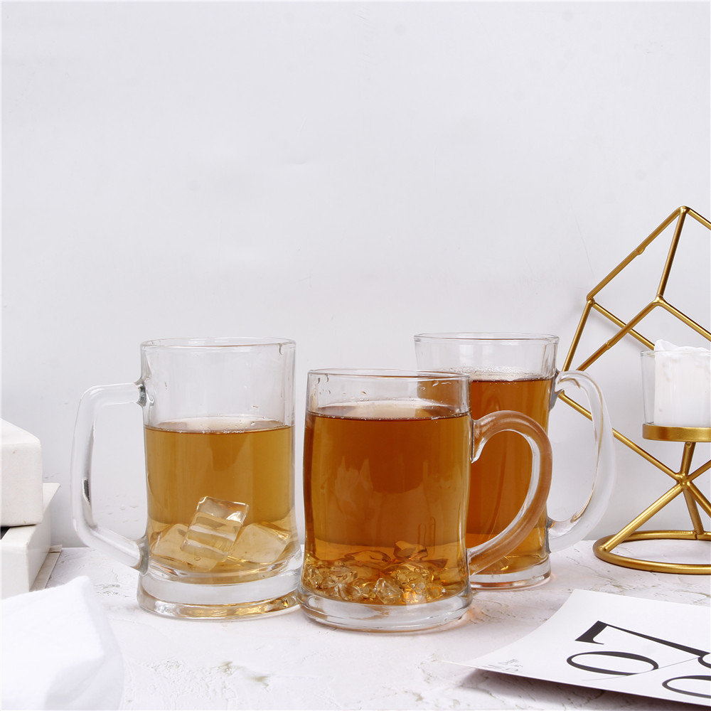 Big capacity beer cup glass shot wine bottle with hand bar