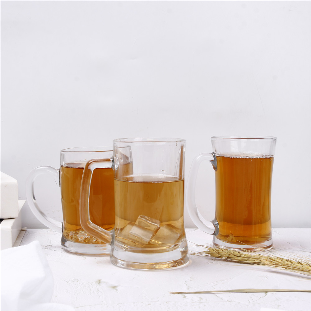 Big capacity beer cup glass shot wine bottle with hand bar