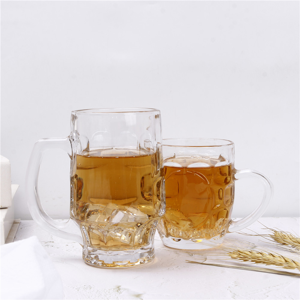 Big capacity beer cup glass shot wine bottle with hand bar