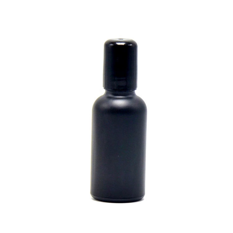 Big quantity cheap price frosted glass  black essential oil bottle