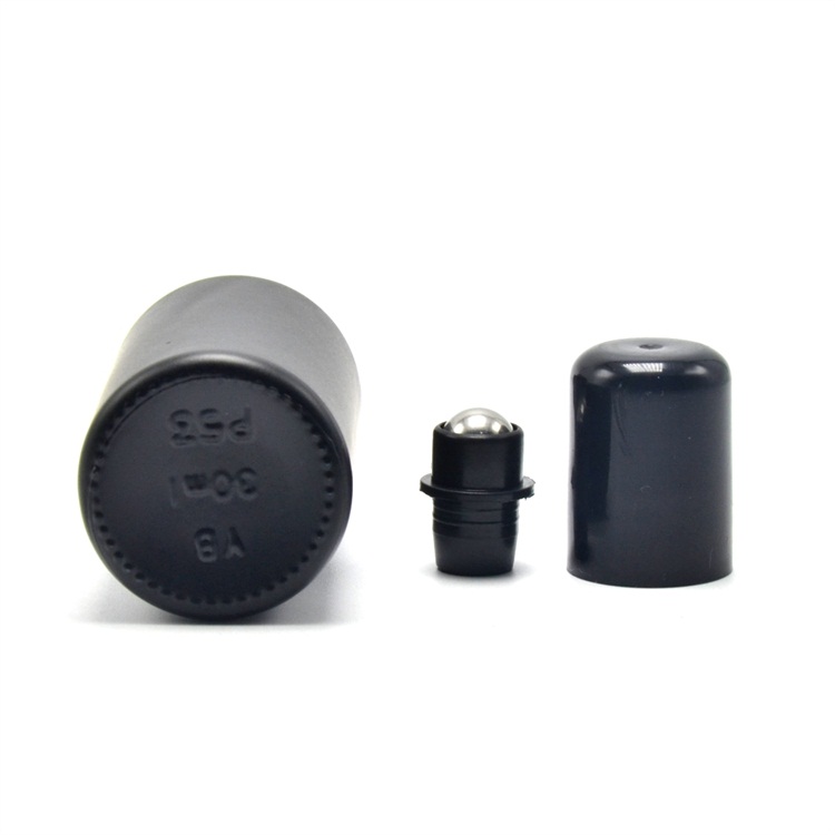 Big quantity cheap price frosted glass black essential oil bottle