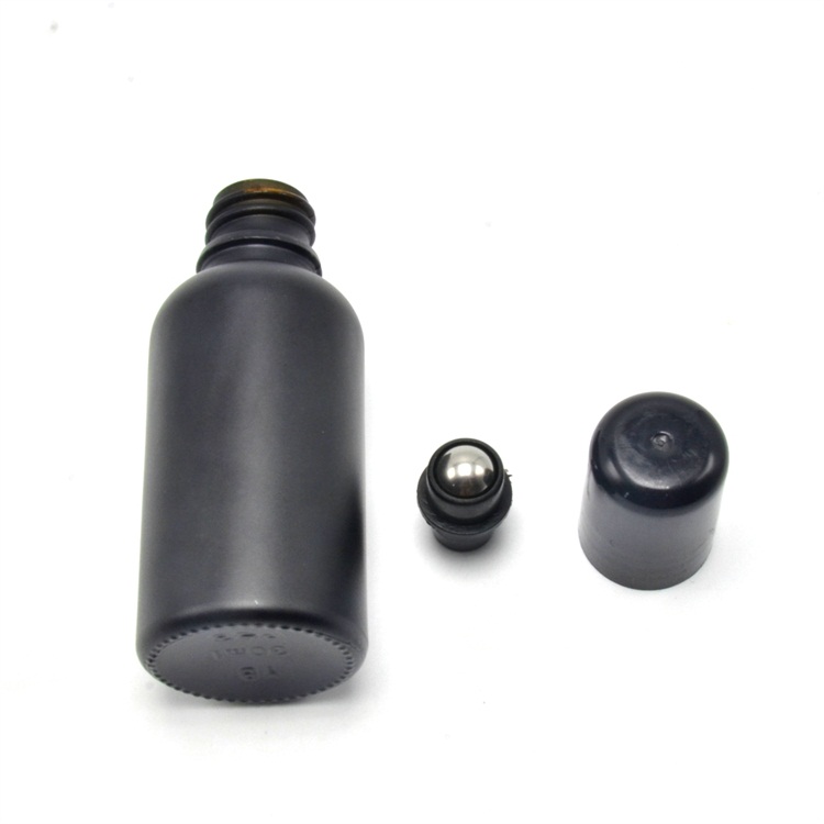 Big quantity cheap price frosted glass black essential oil bottle