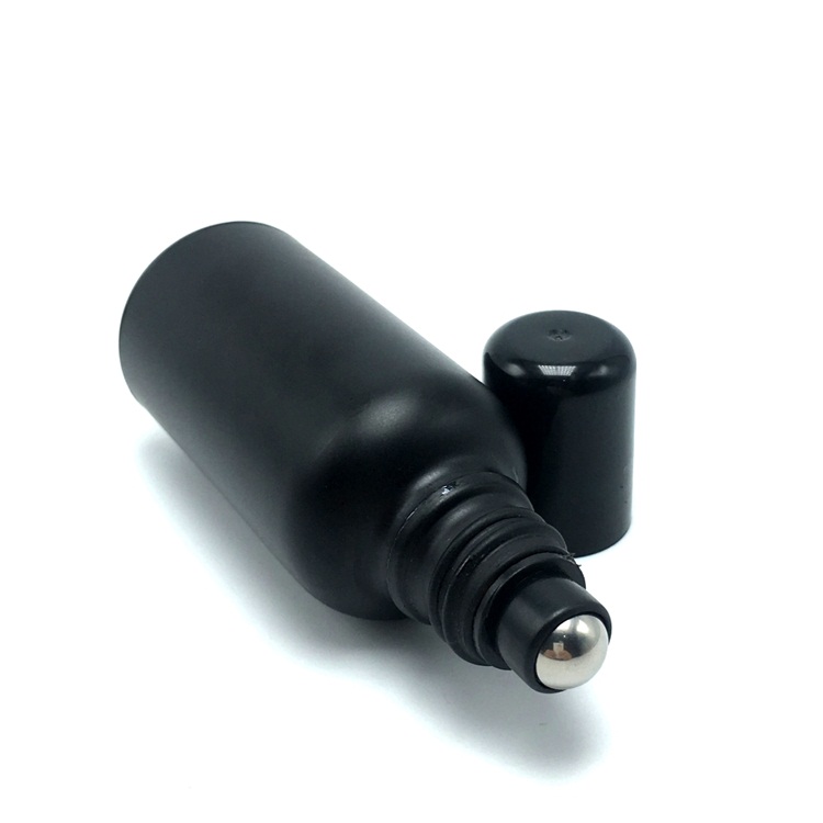 Big quantity cheap price frosted glass black essential oil bottle
