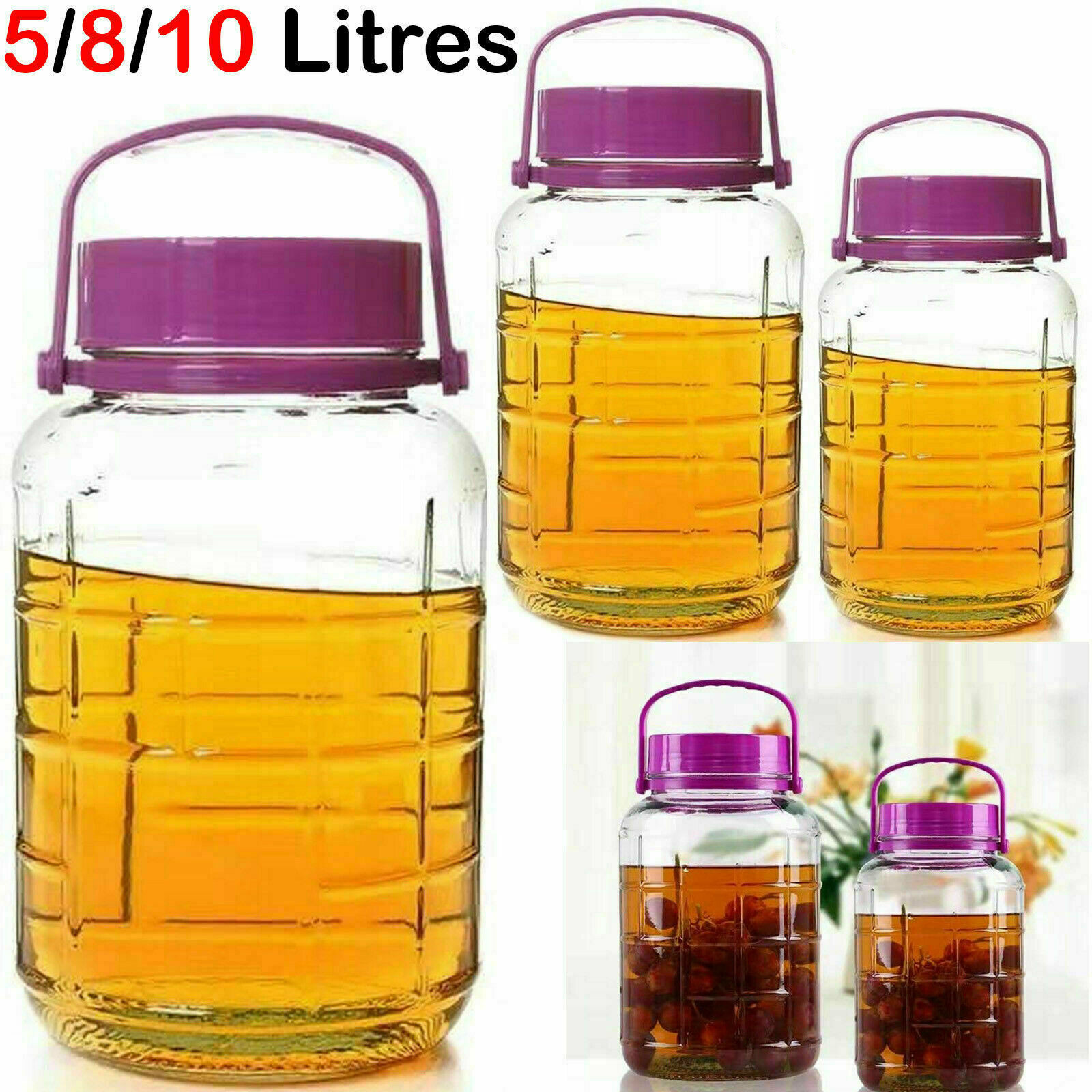 Big size 1L to 25L large storage jar kitchen glass jars with screw lid for Food Preservation
