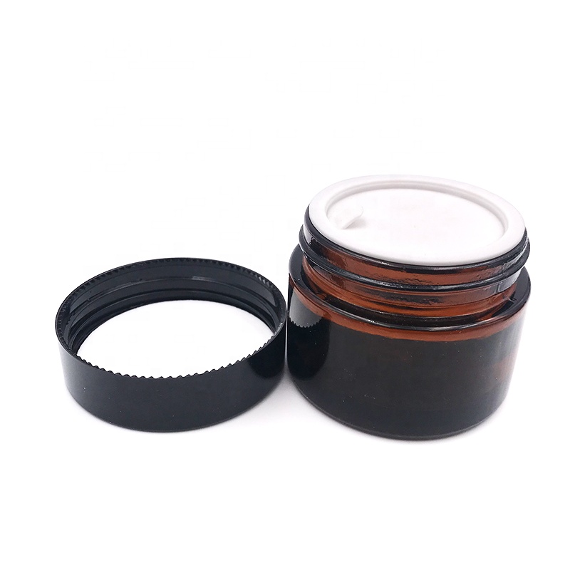 Big size amber cosmetic cream container 10g 15g 20g 30g 50g 100g 200G 240G round glass jar with screw lid