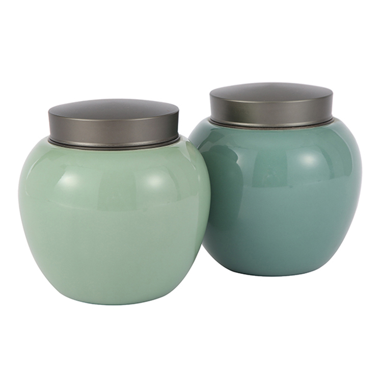 Big size round custom ceramic kitchen storage bottles stash sealed container jar with lids cover manufacturers