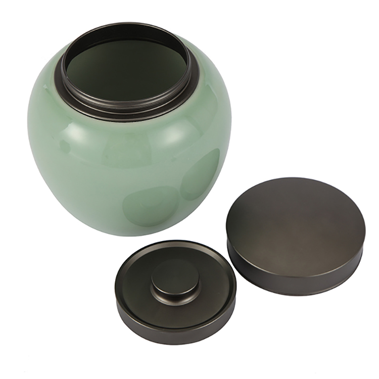 Big size round custom ceramic kitchen storage bottles stash sealed container jar with lids cover manufacturers