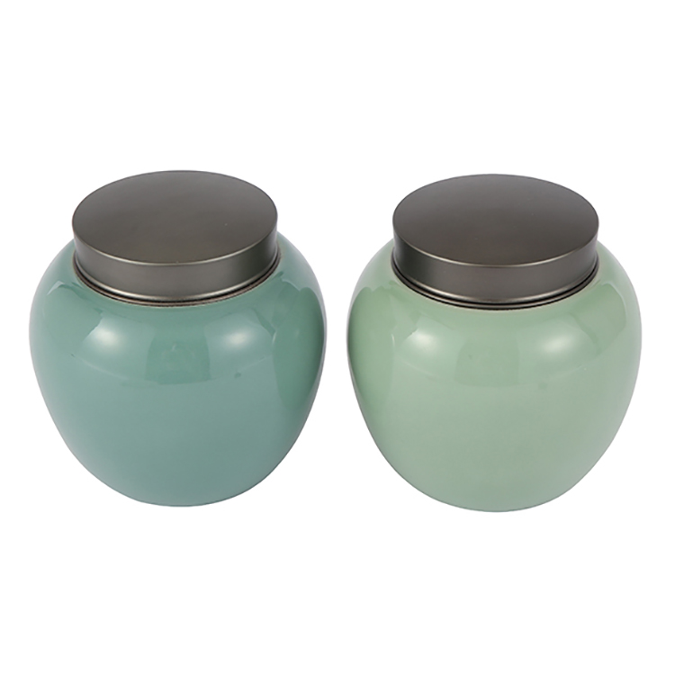 Big size round custom ceramic kitchen storage bottles stash sealed container jar with lids cover manufacturers