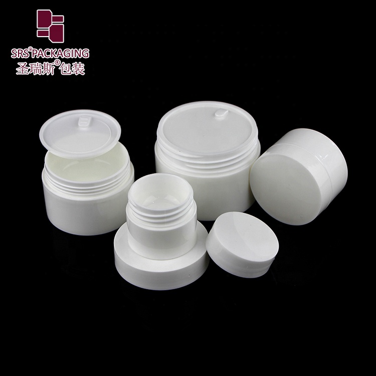 Big sizes plastic cosmetic packaging 100ml 200ml 250ml double wall cream jar made of PP