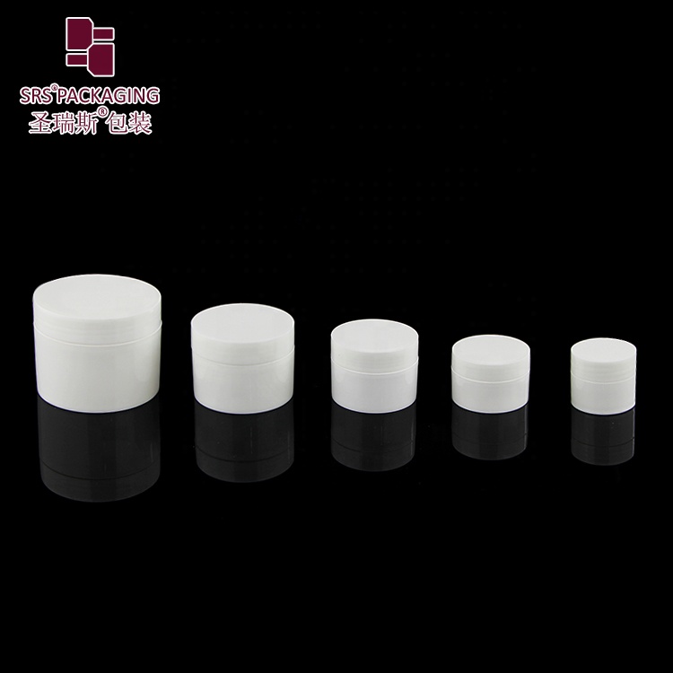 Big sizes plastic cosmetic packaging 100ml 200ml 250ml double wall cream jar made of PP