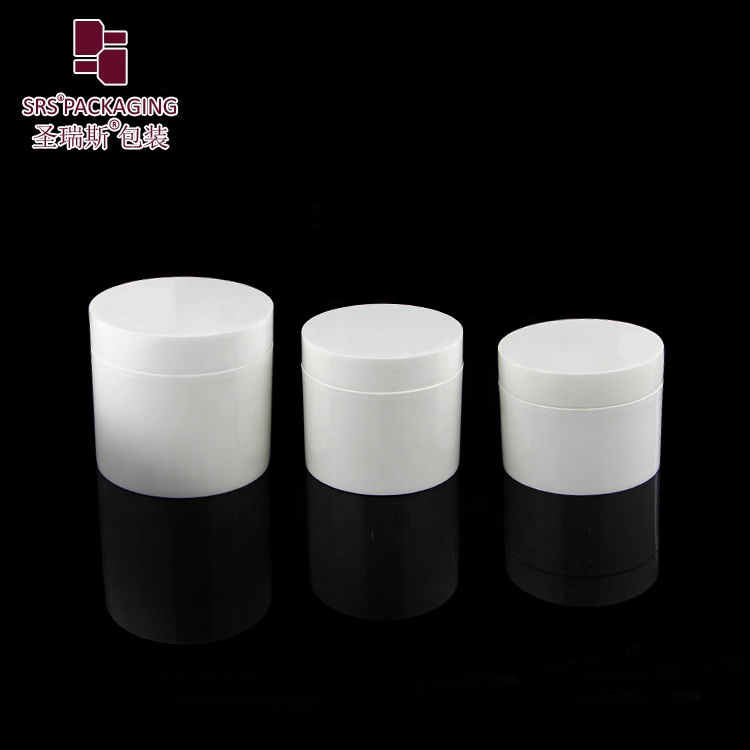Big sizes plastic cosmetic packaging 100ml 200ml 250ml double wall cream jar made of PP