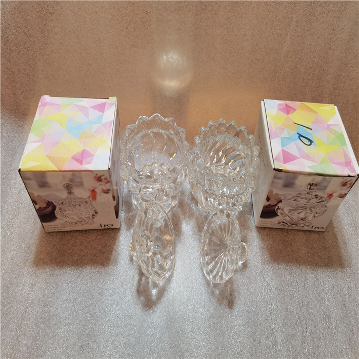 Big storage glass candy jar set with glass lid