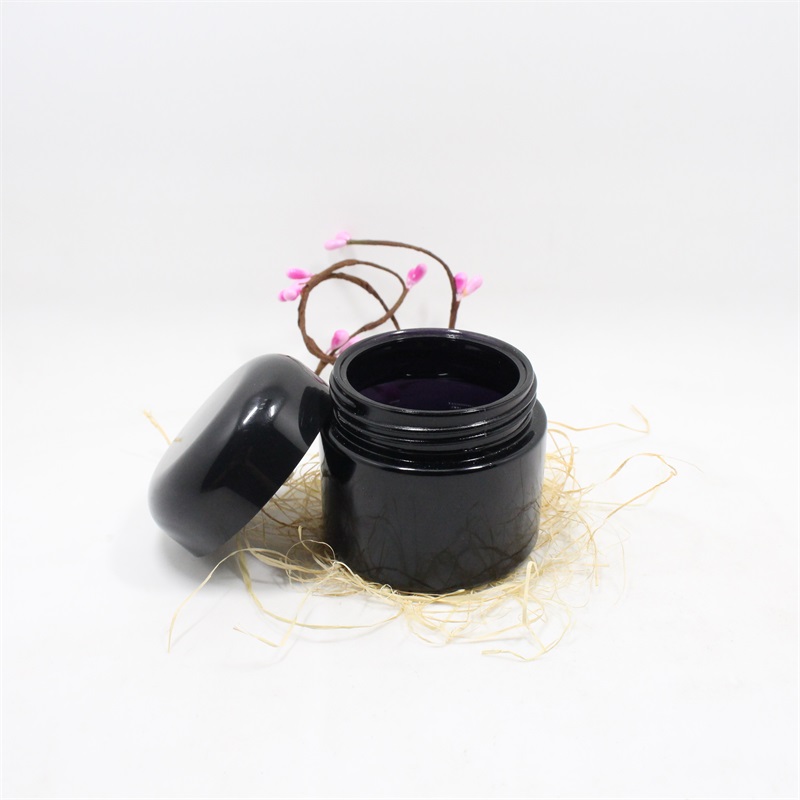 Big wide mouth glass jar 60ml 120ml 250ml violet cosmetic face cream jars cosmetic packaging