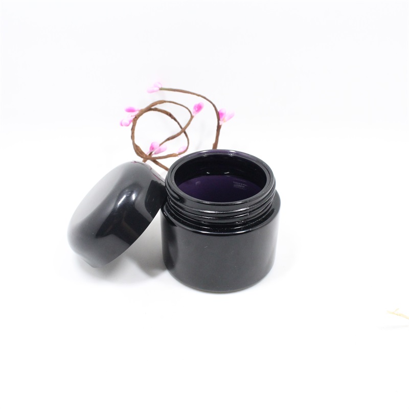 Big wide mouth glass jar 60ml 120ml 250ml violet cosmetic face cream jars cosmetic packaging