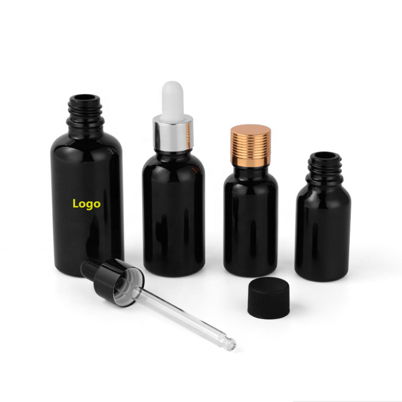 Bio Cosmetic Packaging 30 Ml Glass Bottle With Dropper Gold Cap
