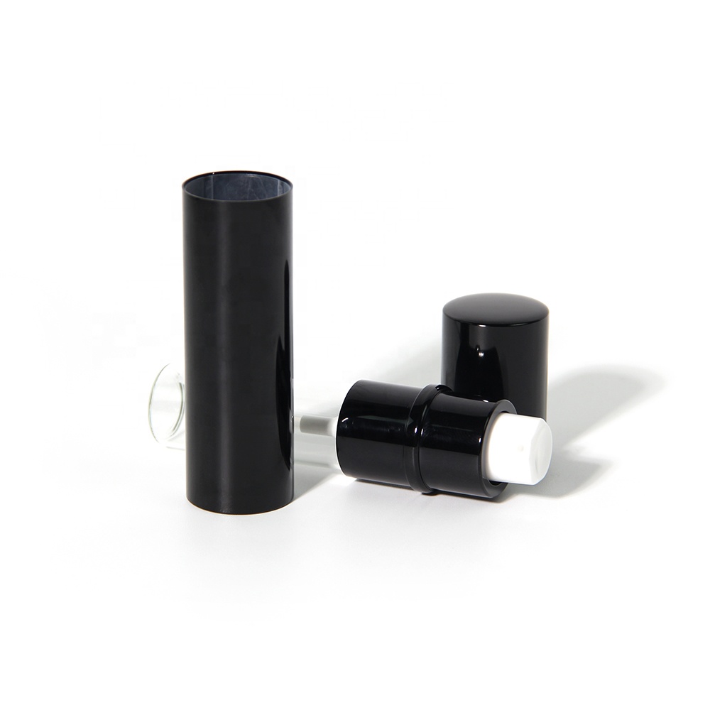 Biodegradable 10ml 12ml 15ml matte black cosmetic aluminum lotion bottles