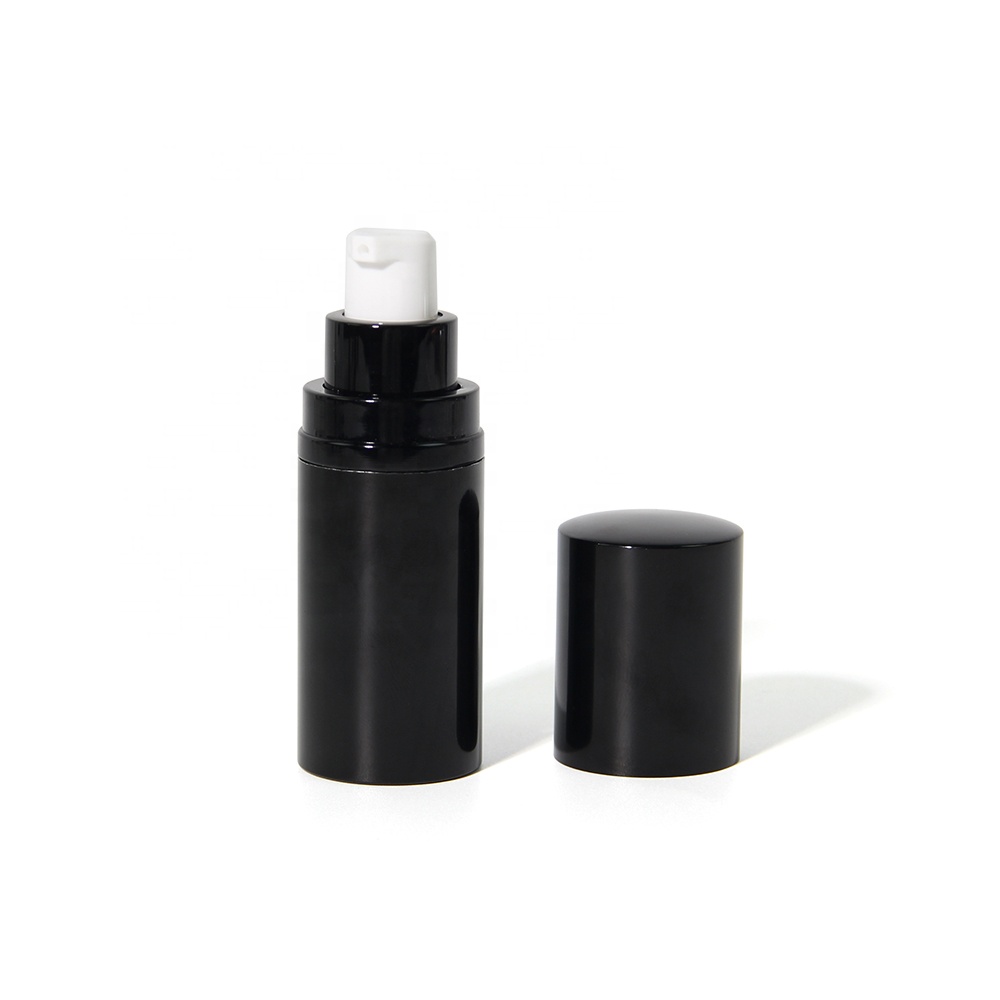 Biodegradable 10ml 12ml 15ml matte black cosmetic aluminum lotion bottles