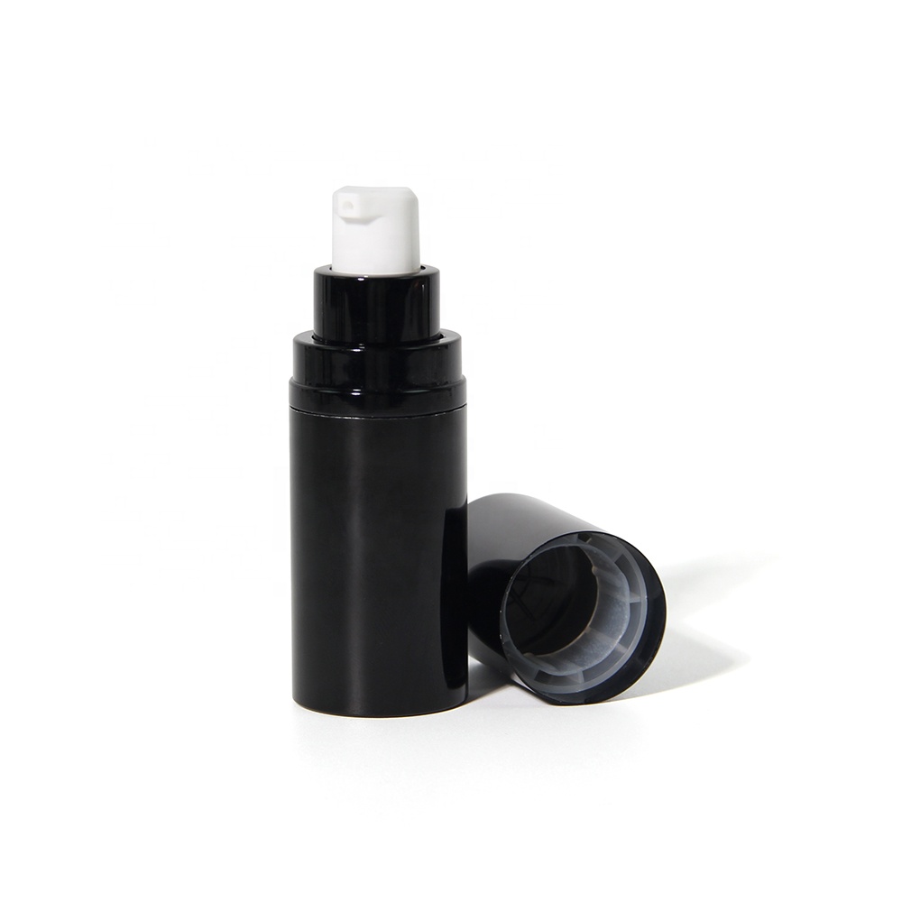 Biodegradable 10ml 12ml 15ml matte black cosmetic aluminum lotion bottles