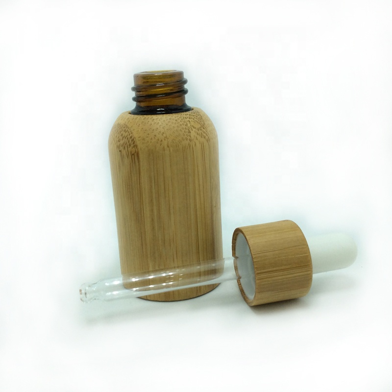 Biodegradable Bamboo and Wood Skin Care Glass Bottles and Cosmetics Glass Bottles for Sale