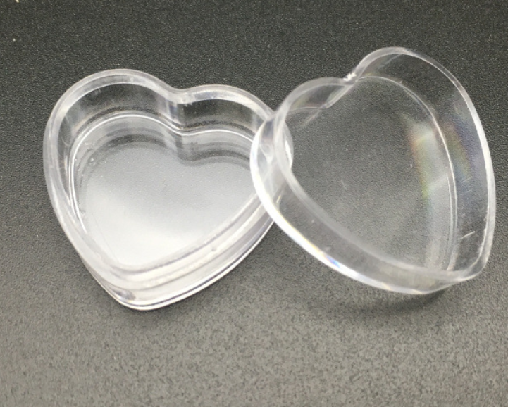 Biodegradable Clear Heart Shape Cosmetic Containers Volume 4g  Plastic Type Cream Bottle Jar Food Grade Cosmetic Trial Pack