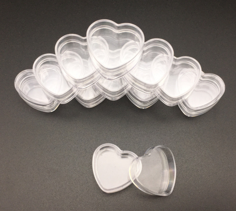 Biodegradable Clear Heart Shape Cosmetic Containers Volume 4g Plastic Type Cream Bottle Jar Food Grade Cosmetic Trial Pack