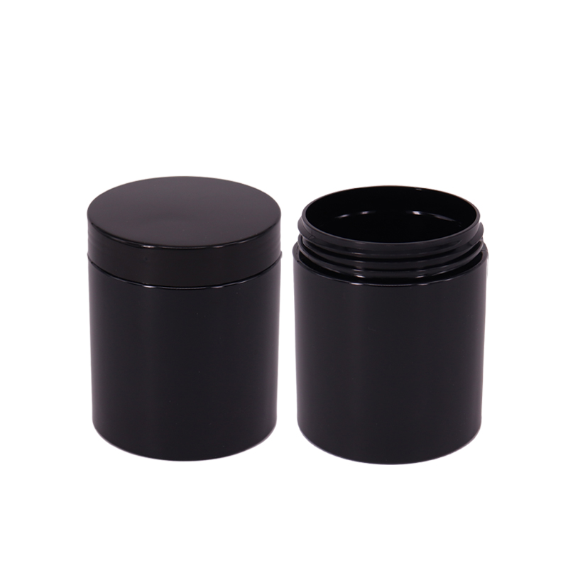 Biodegradable PET Plastic Cream Containers Packaging 50g Jar Matte Black Personal Care Jar With Lid