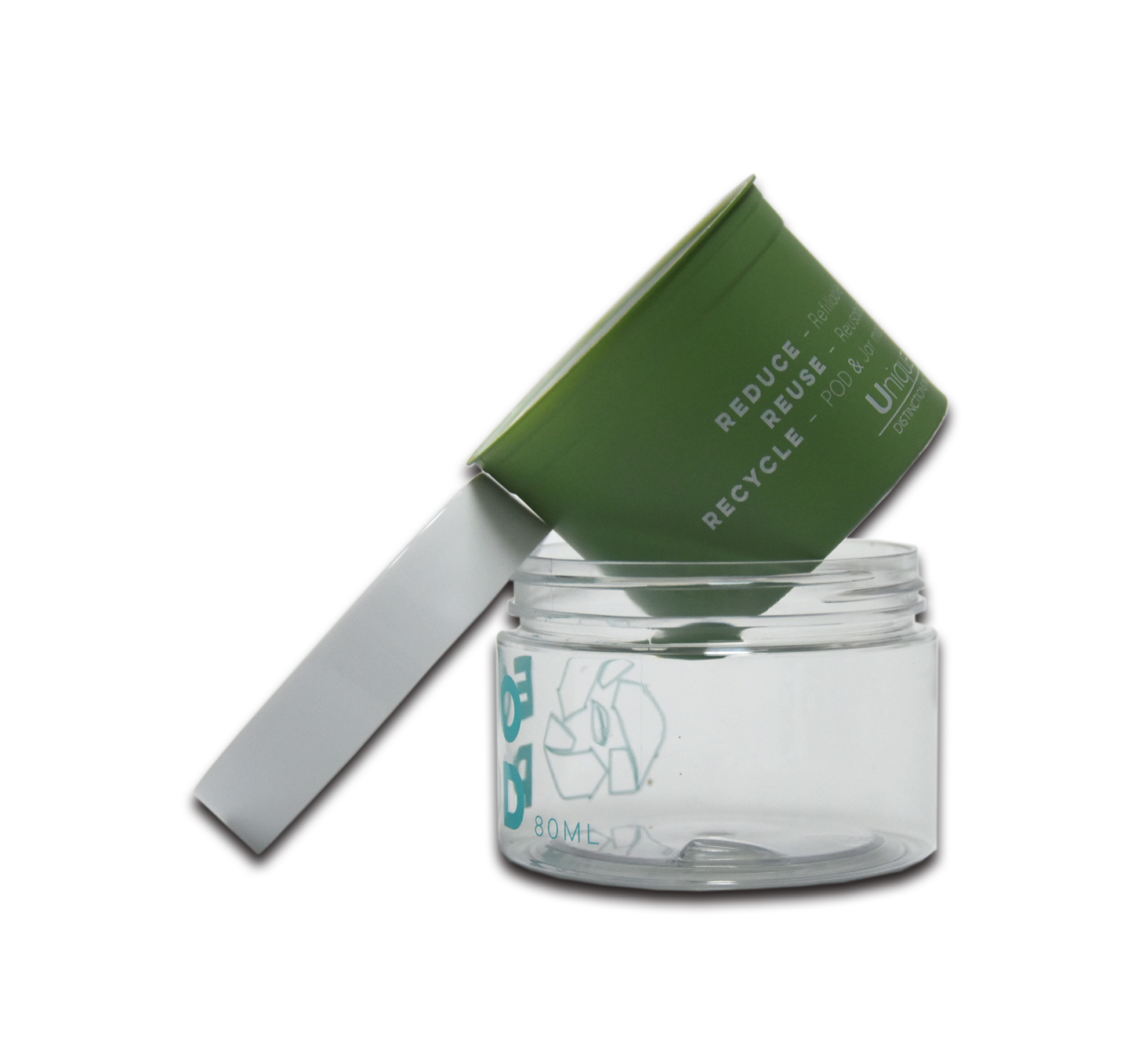 Biodegradable PET Plastic Cream Containers Packaging 80g Jar Clear Personal Care Jar with Lid