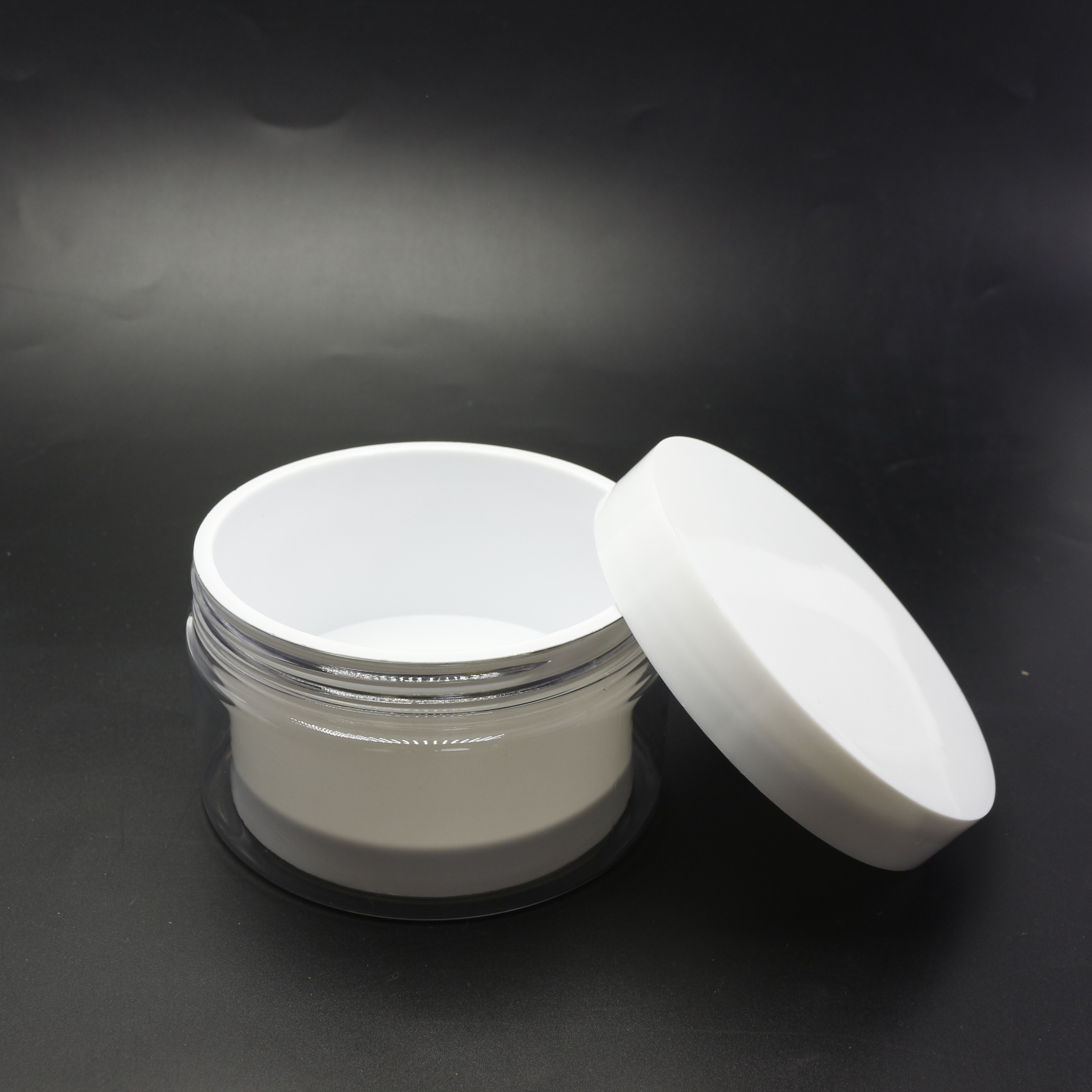 Biodegradable PET Plastic Double Wall Layers 80g 100g 150g 200g Face Cream Sleeping Hair Cream Jar PL-413K