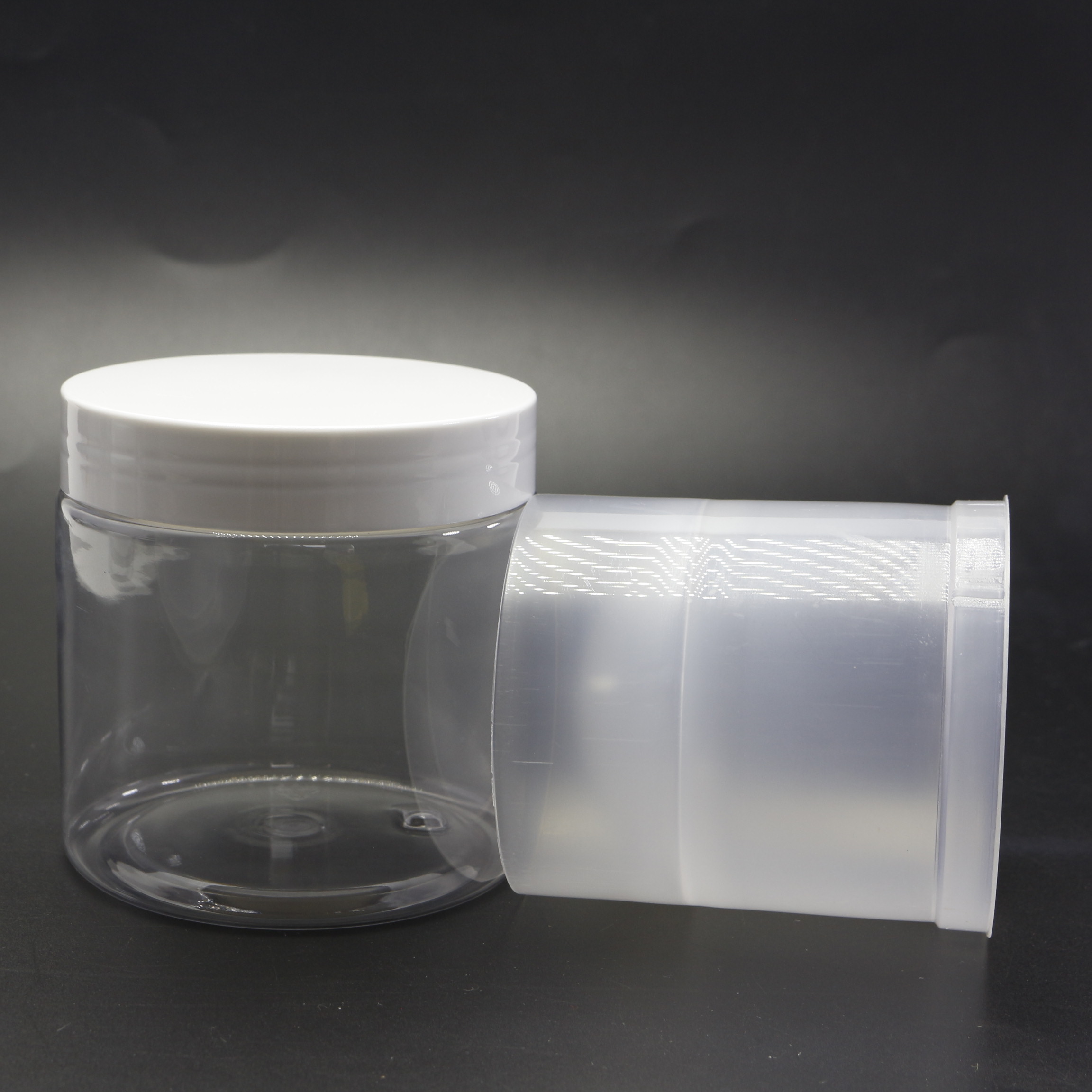 Biodegradable PET Plastic Double Wall Layers 80g 100g 150g 200g Face Cream Sleeping Hair Cream Jar PL-413K