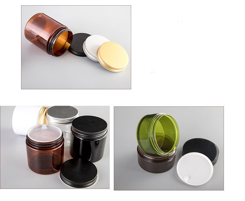 Biodegradable Recycle 300g 350g 400g Clear Plastic Jars Gold Lids Protein Powder Container