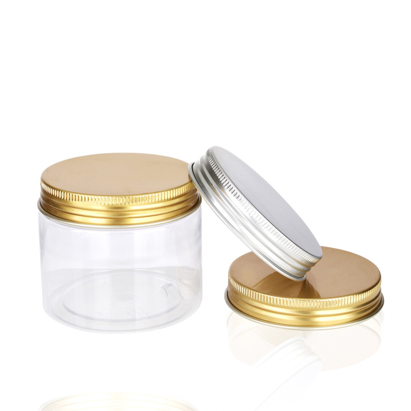 Biodegradable Recycle 300g 350g 400g Clear Plastic Jars Gold Lids Protein Powder Container