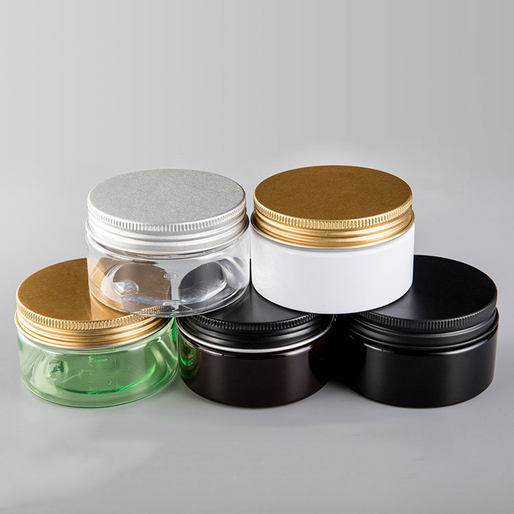 Biodegradable Recycle 300g 350g 400g Clear Plastic Jars Gold Lids Protein Powder Container