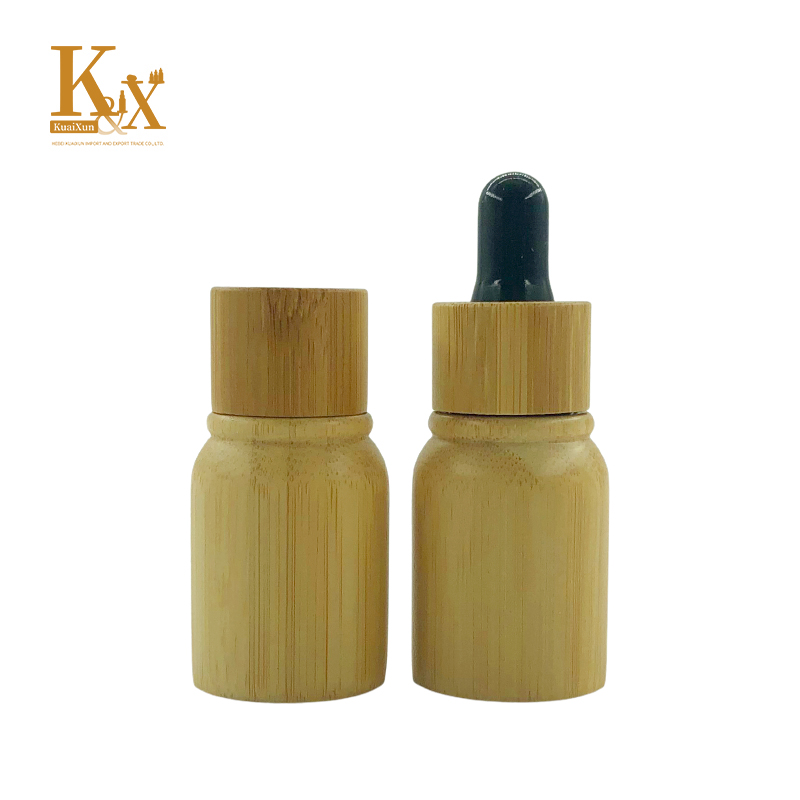 Biodegradable bamboo cosmetic packaging 5ml 10ml 15ml 20ml 30ml 50ml 100ml bamboo glass essential oil dropper bottle