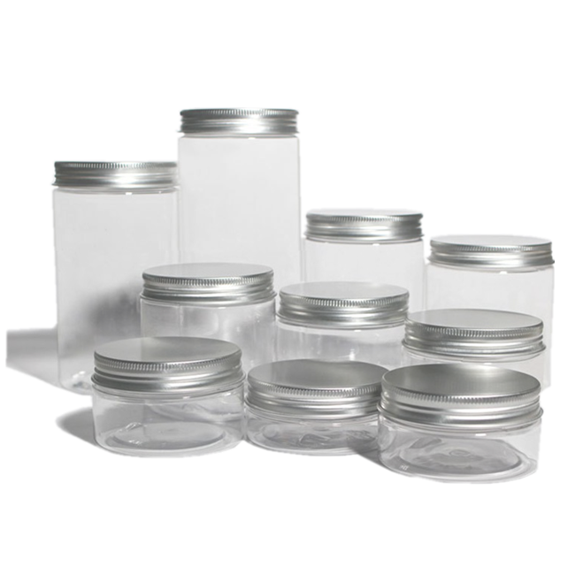 Biodegradable clear cosmetic containers volume 6 oz 2 oz 8oz plastic type cream bottle jar food grade