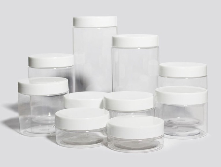 Biodegradable clear cosmetic containers volume 6 oz 2 oz 8oz plastic type cream bottle jar food grade