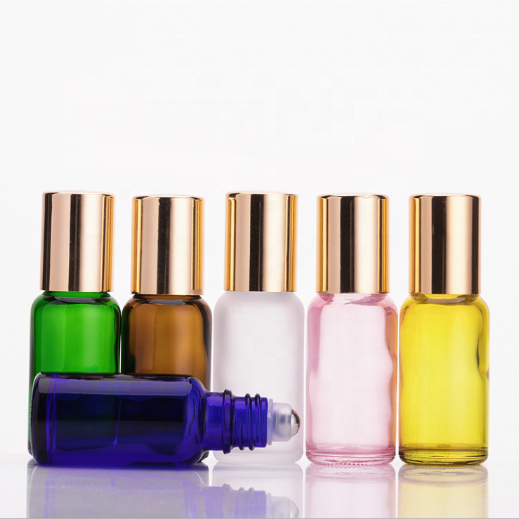 Biodegradable hot sale 20ml Perfume Essential Oil Bottles gold Glass Roller Bottle Jars Vials For Cosmetic