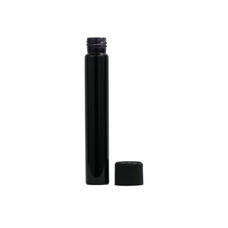 Black 116mm Child Resistant Screw Top Glass Pre-Roll Tube
